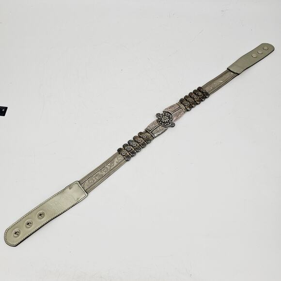 Streets Ahead Silver Tone Link Statement Waist Belt Women's S-M Western Boho - Picture 6 of 7